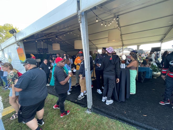 The Dreamers Tent serves as the artists' lounge at Dreamville Festival at Dorothea Dix Park in Raleigh on Saturday, April 2, 2022.