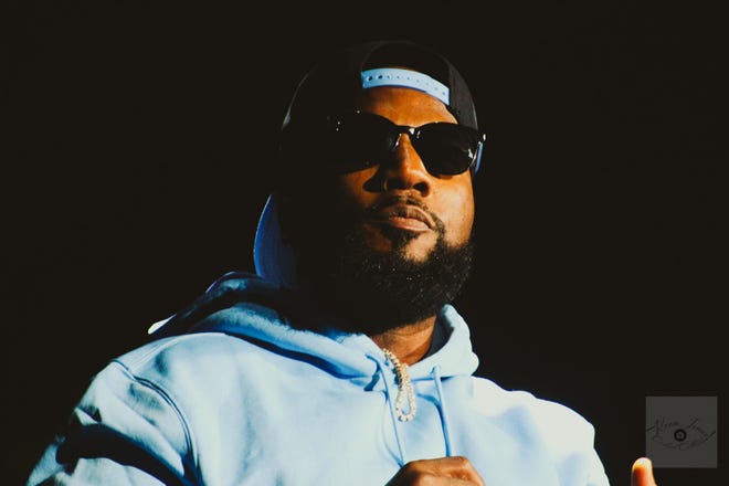 Southern rap legend Jeezy performs during the 'Jeezy and Friends' show at the Crown Coliseum on Saturday, Nov. 25, 2023. He was joined by Louisiana icon Webbie, female rap pioneer Trina and newcomer SleazyWorld Go.