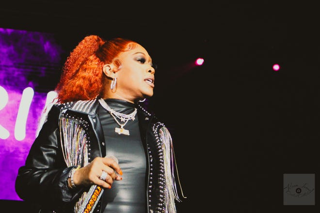 Trina performs during the 'Jeezy and Friends' show at the Crown Coliseum on Saturday, Nov. 25, 2023.