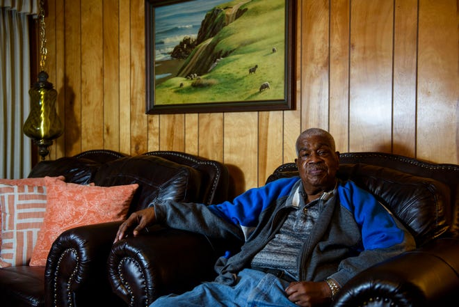 Aaron Johnson, pastor emeritus Mt. Sinai Missionary Baptist Church, has been a voice for revitalization and active on city council and other boards since the 1960s. He is shown in his home in this file photo from 2019. Church members will celebrate their pastor for Black History Month on Sunday, Feb. 25, 2024.