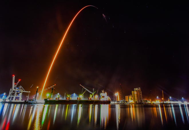 March 3, 2024:  Launch of a SpaceX Falcon 9 rocket on the Crew-8 mission from Launch Complex 39A at Kennedy Space Center to the International Space Station.