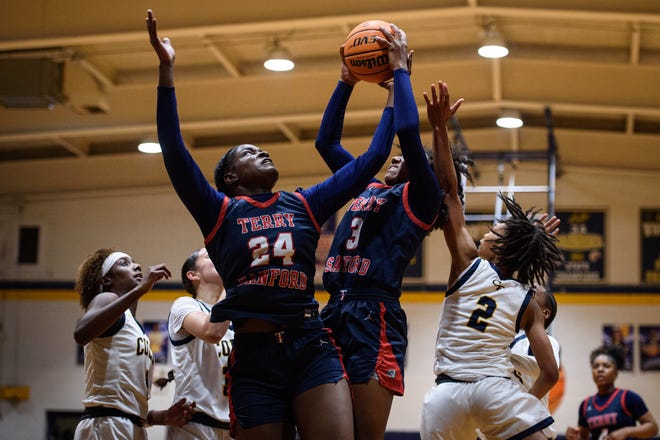 Terry Sanford at Cape Fear girls’ basketball playoff game on Friday, March 8, 2024.