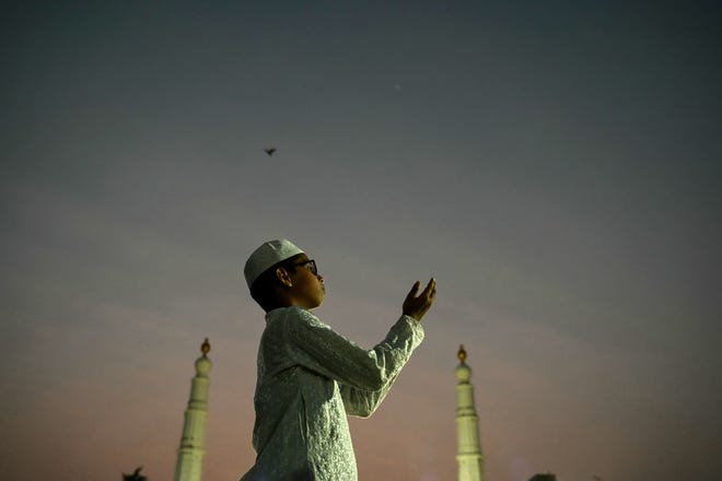 March 11, 2024: A Muslim devotee offers prayers at a mosque ahead of the Islamic holy fasting month of Ramadan in Chennai.