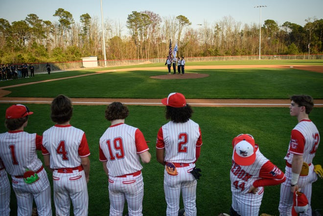 Freedom Christian Academy plays their first game on their new baseball field against St. Pauls on Thursday, March 14, 2024.