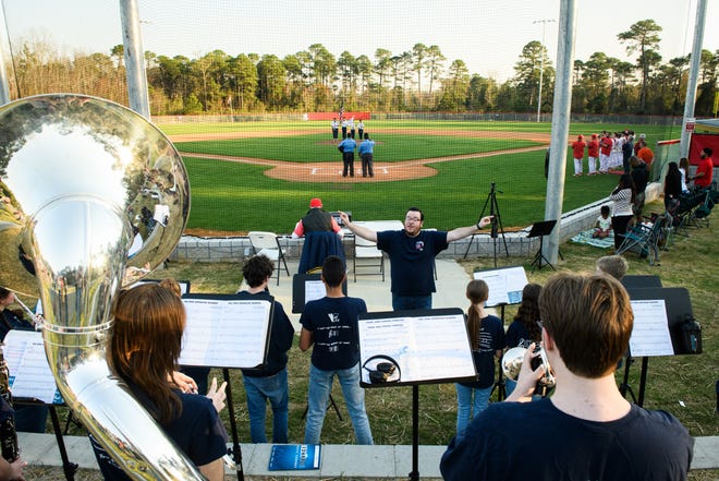 Freedom Christian Academy plays their first game on their new baseball field against St. Pauls on Thursday, March 14, 2024.