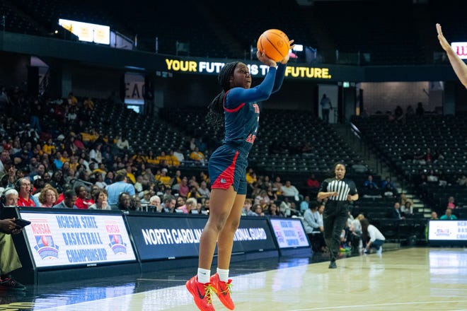 Terry Sanford takes on West Rowan in the 2024 NCHSAA girls' basketball 3A state championship on Friday, March 15, at Lawrence Joel Veterans Memorial Coliseum on Winston Salem.