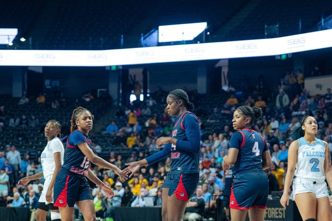 Terry Sanford takes on West Rowan in the 2024 NCHSAA girls' basketball 3A state championship on Friday, March 15, at Lawrence Joel Veterans Memorial Coliseum on Winston Salem.