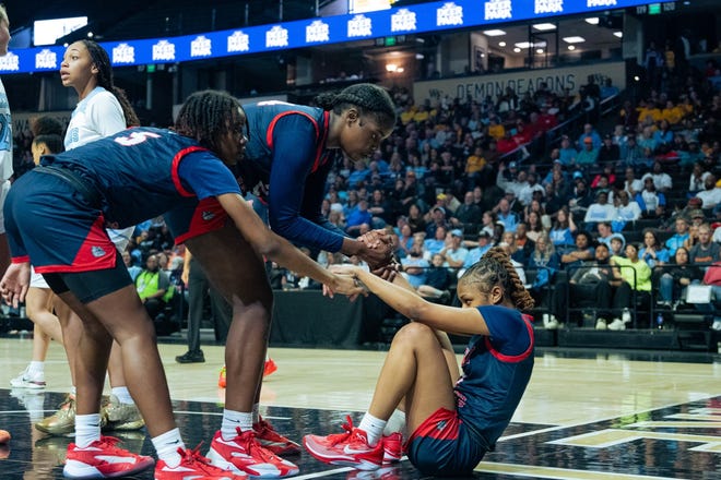 Terry Sanford takes on West Rowan in the 2024 NCHSAA girls' basketball 3A state championship on Friday, March 15, at Lawrence Joel Veterans Memorial Coliseum on Winston Salem.