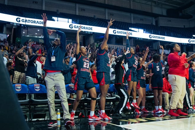 Terry Sanford takes on West Rowan in the 2024 NCHSAA girls' basketball 3A state championship on Friday, March 15, at Lawrence Joel Veterans Memorial Coliseum on Winston Salem.