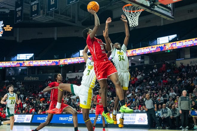 Seventy-First faces Central Cabarrus in the NCHSAA 3A boys' basketball state championship game on Friday, March 15, 2024, in Winston-Salem.