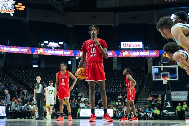 Seventy-First faces Central Cabarrus in the NCHSAA 3A boys' basketball state championship game on Friday, March 15, 2024, in Winston-Salem.