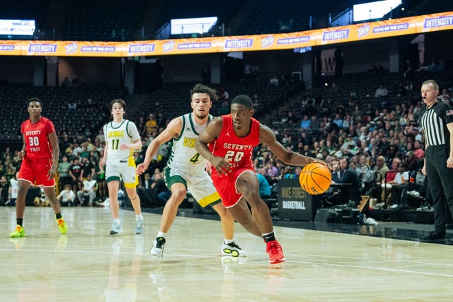 Seventy-First faces Central Cabarrus in the NCHSAA 3A boys' basketball state championship game on Friday, March 15, 2024, in Winston-Salem.