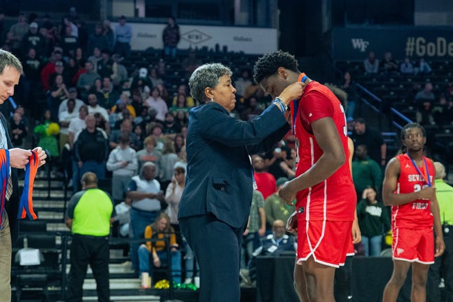 Seventy-First faces Central Cabarrus in the NCHSAA 3A boys' basketball state championship game on Friday, March 15, 2024, in Winston-Salem.