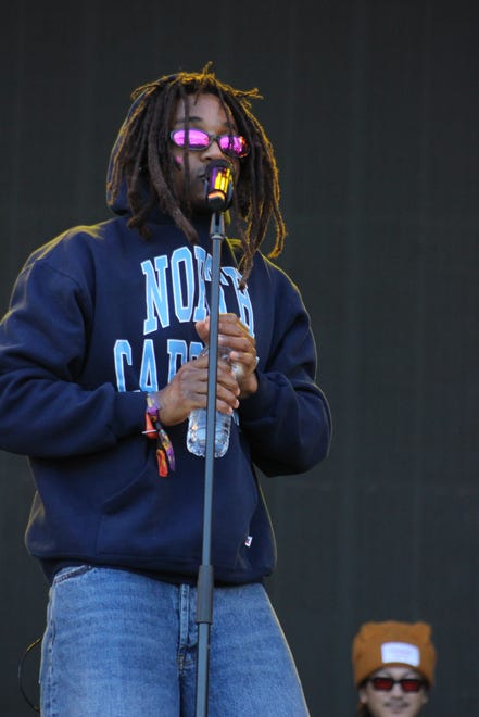 Jordan Ward performs during Dreamville Festival at Dorothea Dix Park in Raleigh on Sunday, April 2, 2023.